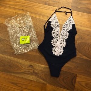 NWT Blue Life One Piece Swimsuit